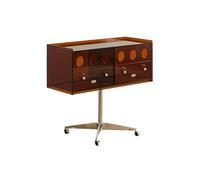 YHxFlux CD Storage Case Retro Mobile Vinyl Record Cabinet Light Luxury Display Storage Rack with Caster Wheel for study