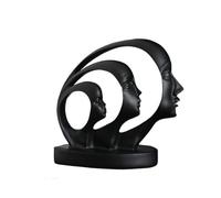 YHxFlux Decor Statue Black Human Face Shape Desktop Abstract Art Ornaments Creative Decoration Art Figurine