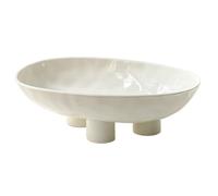 YHxFlux Decorative Bowl Ceramic Tripod Fruit Bowl Modern Minimalist Serving Dish Decorative Table Centerpiece for Home for Home Decor(White)