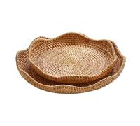 YHxFlux Decorative Bowl Scalloped Edge Serving Plates Multi-Purpose Fruit Snack Tray Decorative Tabletop Organizer for Home Decor