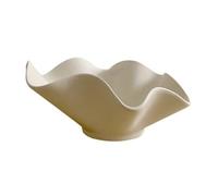 YHxFlux Decorative Bowl Wave-Shaped Terracotta Fruit Bowl Textured Matte Finish Artistic Serving Dish Modern Rustic Table Decor for Home Decor