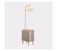 YHxFlux Lighting Side Table with Lamp Combo with LED Bulb, Bedside Reading