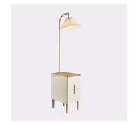 YHxFlux Lighting Side Table with Lamp Combo with LED Bulb, Bedside Reading