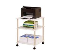 YHxFlux Storage Shelves Floor Standing Household Study Desk Side Cabinet Office Movable Swivel Wheel Small Shelf Printer Storage Rack for Office