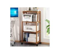 YHxFlux Storage Shelves Wooden Floor Standing Rack, Multi-layer Copier Stand Office Storage Multifunctional for Office