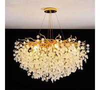 YHYAI Crystal Tree Branches Chandeliers Modern Gold Luxury D100cm Round Raindrop Pendant Light Fixture 14 Light Tassel Ceiling Hanging Light for Dining Room Bedroom Living Room Entryway