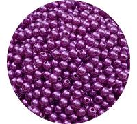 YHYPOCI 1000pcs Pearl Beads for Crafts 6mm Resin Pearl for Jewelry Making Round Bulk Pearls Beads with Hole for Necklaces Bracelets Earrings Making Jewelry Decoration(Dark Purple)
