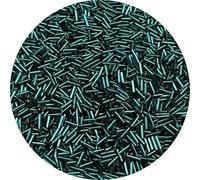 YHYPOCI 90g Glass Bugle Beads 7x2mm Embroidery Tube Beads Glass Spacer Beads Bulk Small Craft Long Beads for Necklaces Bracelets Earrings DIY Jewelry Making(Peacock Blue)