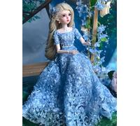 YHYQiFei 1/3 Bjd Doll Ball Joint Doll 24 in Handmade Makeup Anime Action Figure Home Desktop Decor Collection and Gift Giving (D)