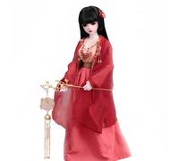 YHYQiFei 1/4 Bjd Doll 16 inch Anime Ball Joint Doll SD Doll Handmade Makeup Collectable Action Figure Home Desktop Decor and Gift Set (F)