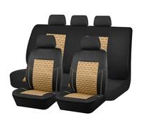 YHZCFWSF Car Seat Cover Sets for Suzuki Solio Bandit (2005-2026) Pu Leather Seat Protector Breathable Comfort Soft Support Adjustable Removable Car Full Accessories,Blackbeige