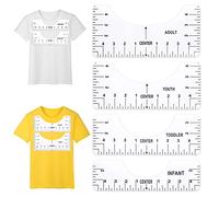 YHZMY 4 Pcs T-Shirt Ruler Guide, T-Shirt Ruler Guide Alignment Tool,T-Shirt DIY Printing Rulers, T-Shirt Alignment Tool, Nice Heat Resistance, Durable and Can be Reused for Adult Youth Toddler Infant