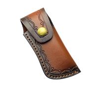 YHZNAGEM Knife Sheath for Belt, Leather Knife Bag, Folding Knife Small, Tool Bag EDC Knife with Holster, Pocket Knife Case, brown, 13 x 6 cm, pocket knife folding knife