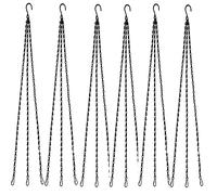 YHZONE Black 24 Inches Metal Wire Chains for Hanging Plant,Flower Pot, Ornaments，Bird Feeders, Billboards, Fruit Basket, Indoor and Outdoor (6 pcs with3 Leads)