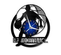 YHZS Basketball 12in Vinyl Record Wall Clock, Battery Operated Silent & Non-ticking Wall Clock for Kitchen Home Living Room Bedroom(B)