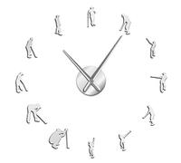 YHZS Golfers Large DIY Wall Clock Golf Player Mirror Wall Art Stickers Giant Wall Clock Golf Club Hanging Watch Sports Golfing Decor(Silver,27IN)