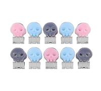Yi Concept Skull Shape Medium Paper Clips, Binder Clips, Easy Grip, Assorted Color, School Office Supplies, 10 Pcs/Set