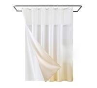 YI & ZE Waffle Weave Shower Curtain with Snap-in Fabric Liner Set, Hotel Style, Slub Textured Shower Curtain, 12 Metal Hooks Included, Waterproof Washable Heavyweight Fabric, Yellow, 72" W x 72" H
