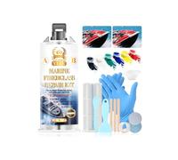 YIAE Marine Fiberglass Repair Kit for Boats Pro Gel Coat & Epoxy Resin to Fix Holes, Chips, Deep Cracks on Kayaks, Sailboats | DIY Fiberglass Boat Repair with Color Match and Fast Cure (3.38 oz)