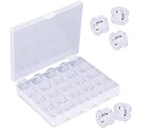 YIAGUN 25 Pieces Sewing Machine Bobbins, Transparent Plastic Sewing Machine Bobbins in Box, for Singer/Brother/Janome
