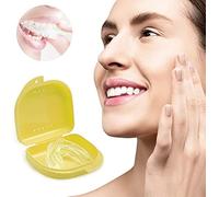 YIAGUN Portable Retainer Box, Denture Box, Denture Container, Self-Cultivation Part, Dental Retainer, Retainer, Mouth Guard, Braces, Dental Tray, Splint (Yellow)