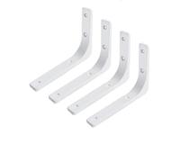 YIAGUN Shelf Brackets 100mm*100mm Premium Right Angle Corner Support for Wall Hanging - Heavy-Duty Steel Angle Brackets for Floating Shelves (White 4 Pcs)