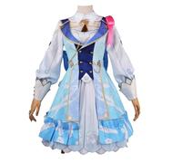 YIAIU Cosplay Costume Anime Genshin Impact Kamisato Ayaka Dress Uniform Halloween Party Outfit with Hat (X-Small)