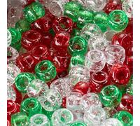 YIAJIA 300Pcs Glitter Pony Beads Bulk - 9 x 6mm Clay Beads for Jewellery Making, Home Decoration, DIY Craft Ornament Supplies
