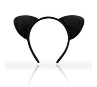 YIAJIA Black Cat Ears Headband,Soft Fabric Cat Ears Halloween Headband Alice Hair Band Halloween Costumes Accessories Fancy Dress for Women Kids Girls