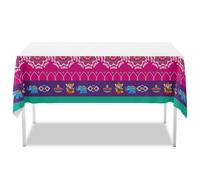 YIAJIA Diwali Decorations Table Cloths 108 X 54 Inch Happy Diwali Disposable Tablecloth Plastic Tablecloths Rectangular Indian Diwali Decorations for House India Diwali Party Supplies Decor