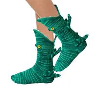 YIAJIA Knit Crocodile Socks - Women's Funny Shark Crocodile Shape Socks for Winter Home Warm Feet