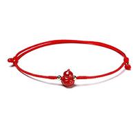 YiAngjGBq Feng Shui Bracelet,Feng Shui Wealth Wu Lou Bracelet Cinnabar Gourd Red String Braided Bracelet Adjustable Lucky Jewelry Amulet Talisman for Prosperity Money Luck, One Size, Gemstone