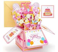 YianHien 55th Birthday Card, 3D Box Pop Up Birthday Card for Women | Happy Birthday Card for Sister, Daughter, Wife, 55th Birthday Gifts for Women, Perfect for 55th Birthday Table Decorations