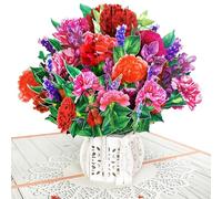 YianHien Carnation Pop Up Card for Women - 3D Flower Birthday Cards for Women, Teacher, Friends (Birthday Card, Get Well Soon, Thank You), Greeting Cards for Congratunation Anniversary