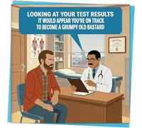 YianHien Funny Birthday Card for Men - Grumpy Old Bastard Doctor Joke Card