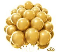 YianHien Gold Balloons 100 Pack, 12 Inch & Thick Matte Latex