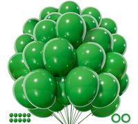 YianHien Green Balloons 100 Pack, 12 Inch Thick Latex Dark Green Balloons for Birthday Baby Shower Weddings Engagement Graduation Anniversary Christmas Forest Jungle Wild Theme Party Decorations