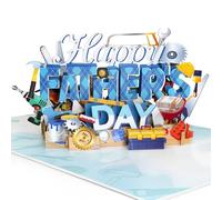 YianHien Happy Fathers Day Card, Pop Up Fathers Day Card with Toolbox Design, 'YOU ARE THE BEST DAD EVER' Fathers Day Cards for Daddy Grandpa Stepdad Husband, Fathers Day Card Gifts from Daughter Son