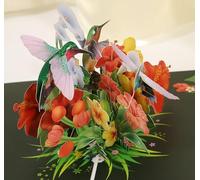 YianHien Hummingbird Flower Birthday Cards for Women, Funny Pop Up Birthday Cards for Her with Envelope for Mothers Day Card Thank You Greeting Cards, Suitable for 85 95 75 65 60 Birthday Occasions
