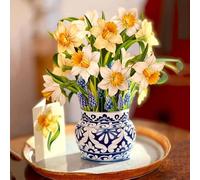 YianHien Pop Up Birthday Cards for Women Daffodils UK, 12 Inch 3D Flower Greeting Cards for Wife Mum Sister Female Friends Aldult Birthday, Anniversary Card for Her, Get Well Soon, Mother Day Cards