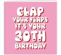 YianHien Rude 30th Birthday Card for Women, Funny 'Clap Your Flaps' Joke