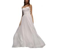 YIANN Ivory Wedding Dresses Plus Size for Bride Pleated Corset Floor Lenth A Line Strapless Formal Bridal Gown UK32