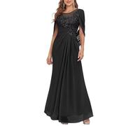 YIANN Lace Black Mother of The Bride Dresses for Women 2024 Wedding Guest Sheath Formal Evening Gown UK14