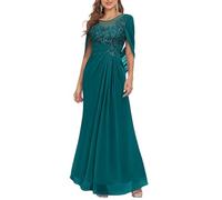 YIANN Lace Teal Mother of The Bride Dresses for Women 2024 Wedding Guest Sheath Formal Evening Gown UK14