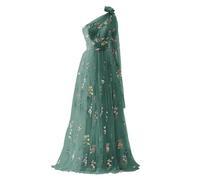 YIANN Peacock Tulle Prom Dresses 2025 Flower Embroidery Evening Dress Plus Size Party Gowns for Women UK18