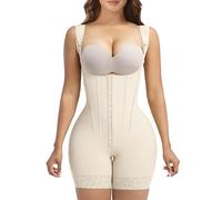 YIANNA Body Shaper for Women Steel Boned Tummy Control Shapewear Bodysuit Fajas Colombianas Compression Garment Shaping Shorts Butt Lifter Beige 7306 XL