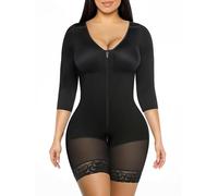 YIANNA Fajas Colombianas Moldeadoras Postpartum Shapewear for Women Tummy Control Arm Compression Full Body Shaper, Black, XX-Large