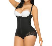 YIANNA Fajas Colombianas Shapewear for Women Postpartum Tummy Control Body Shaper Butt Lifter Bodysuit, Black-2, X-Large