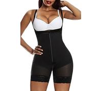 YIANNA Shapewear for Women Tummy Control Body Shaper Post Surgery High Compression Garments Butt Lifter Bodysuits Zip Crotch Black 2XL 7257