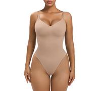 YIANNA Tummy Control Shapewear for Women with Built in Bra Pads Seamless Shaping Bodysuits Body Shaper Thong Sienna XXS/XS 5015